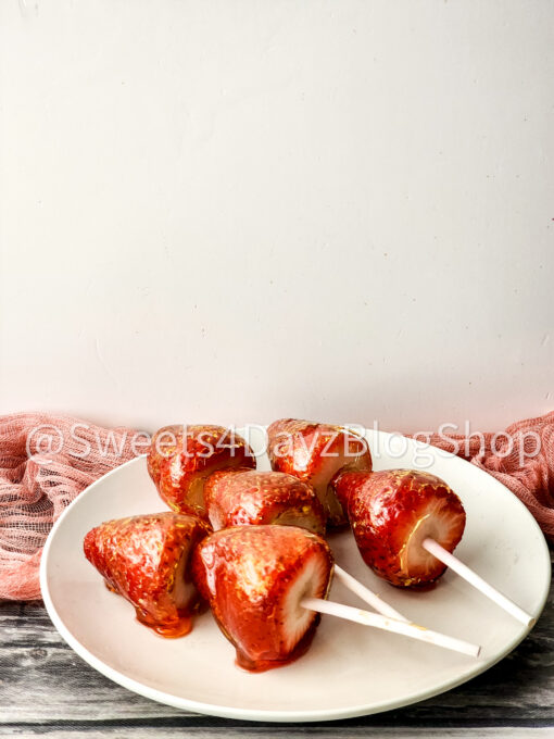 Candied Strawberries on Grey Wood - Image 2