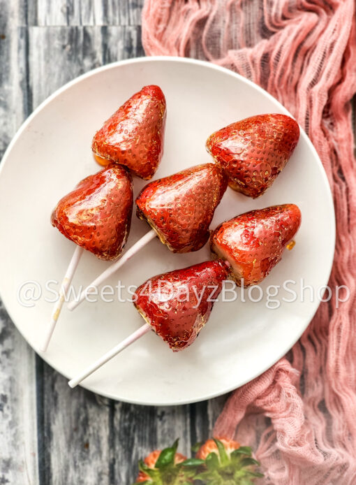 Candied Strawberries on Grey Wood - Image 3