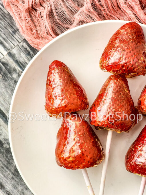 Candied Strawberries on Grey Wood - Image 4