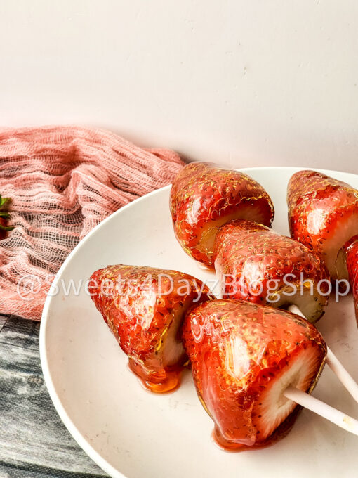 Candied Strawberries on Grey Wood - Image 6