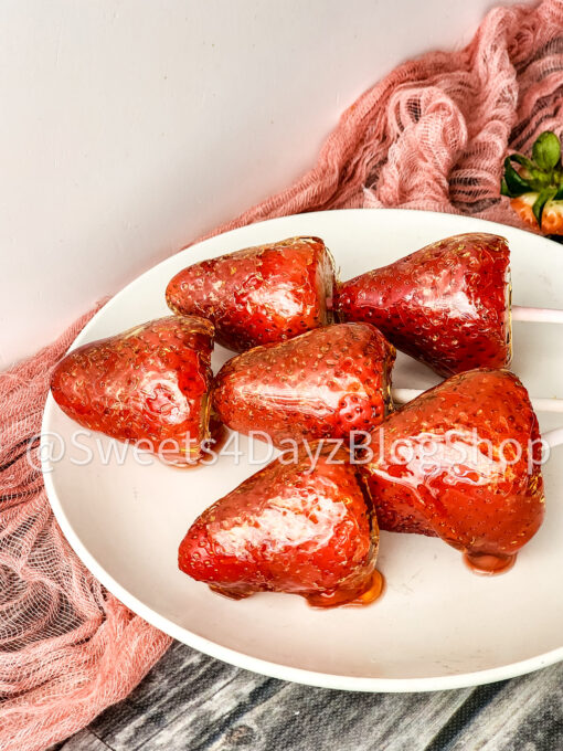 Candied Strawberries on Grey Wood - Image 7