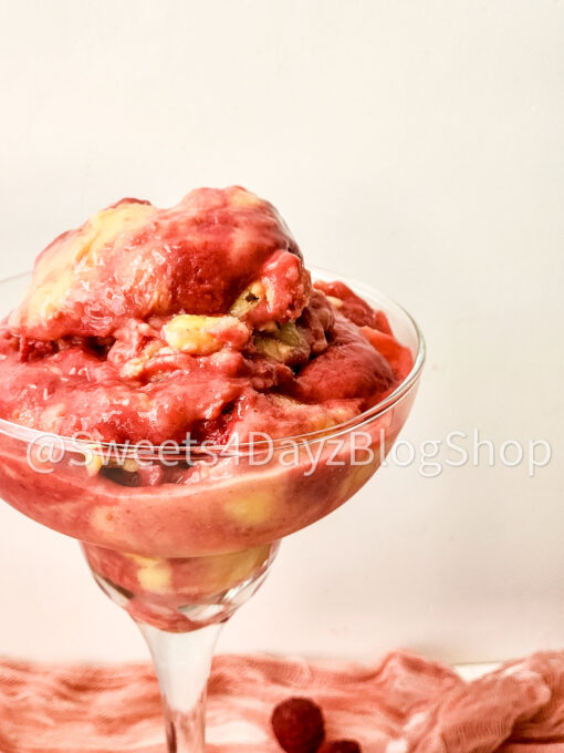 Raspberry Mango Frozen Yogurt on White - Image 2