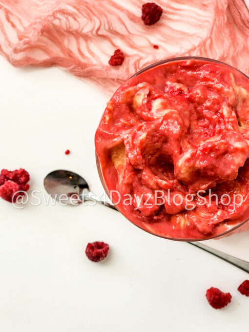 Raspberry Mango Frozen Yogurt on White - Image 5
