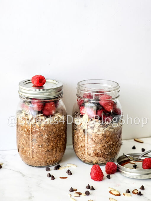 Chocolate Overnight Oats on Marble - Image 3