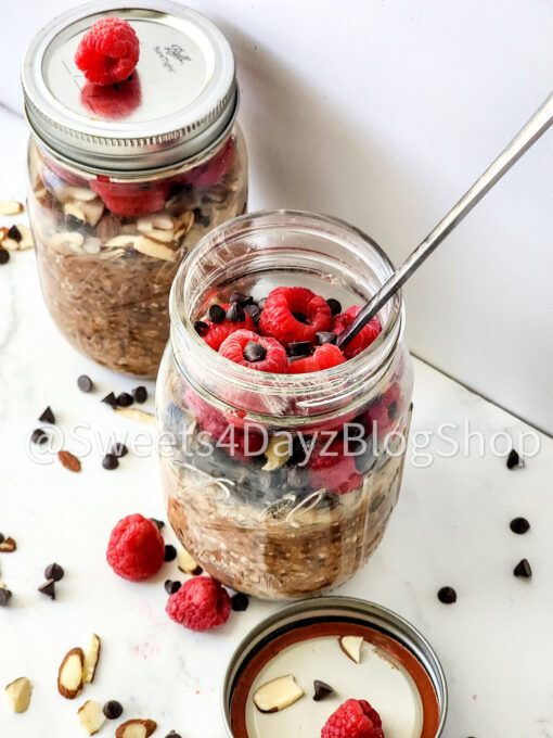 Chocolate Overnight Oats on Marble - Image 6