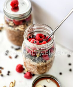 Chocolate Overnight Oats on Marble