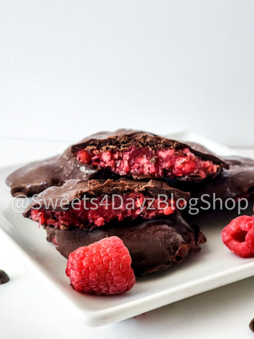 Chocolate Raspberry Bites on White