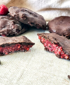 Chocolate Raspberry Bites on Linen