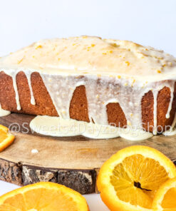 Orange Loaf Cake on White