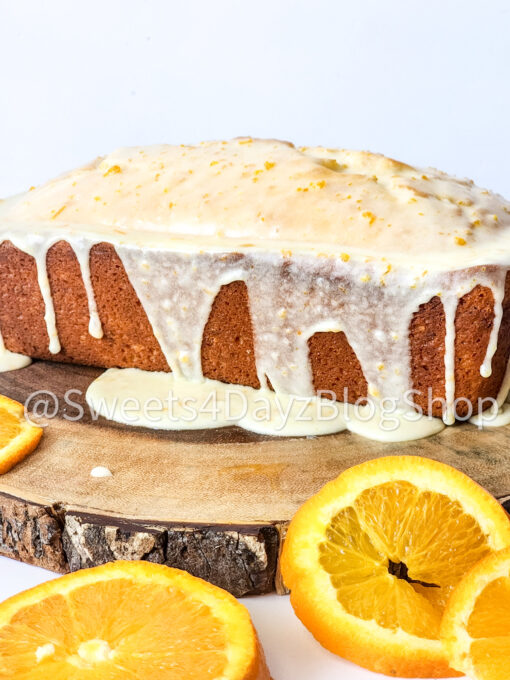 Orange Loaf Cake on White
