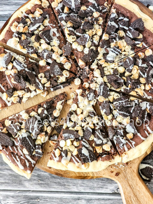Oreo Dessert Pizza on Grey Wood