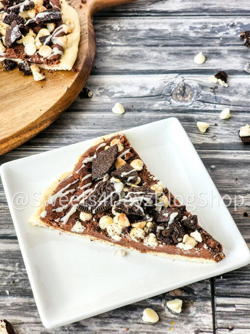 Oreo Dessert Pizza on Grey Wood - Image 4