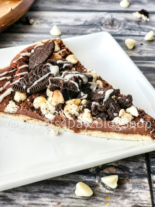 Oreo Dessert Pizza on Grey Wood - Image 5