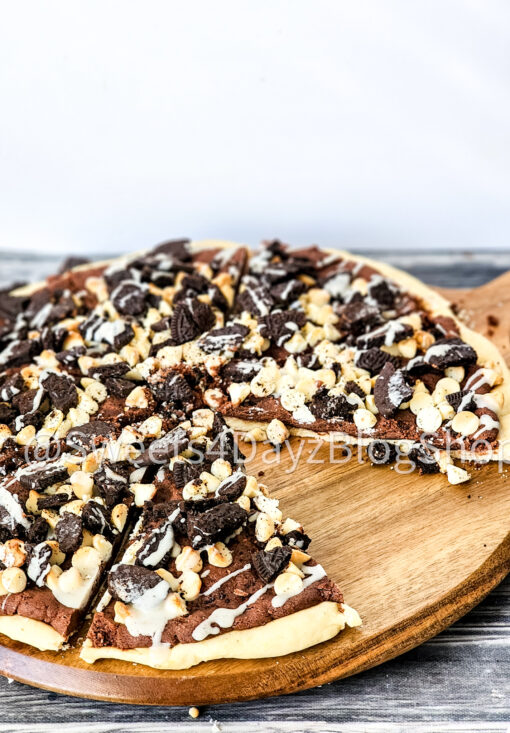 Oreo Dessert Pizza on Grey Wood - Image 8