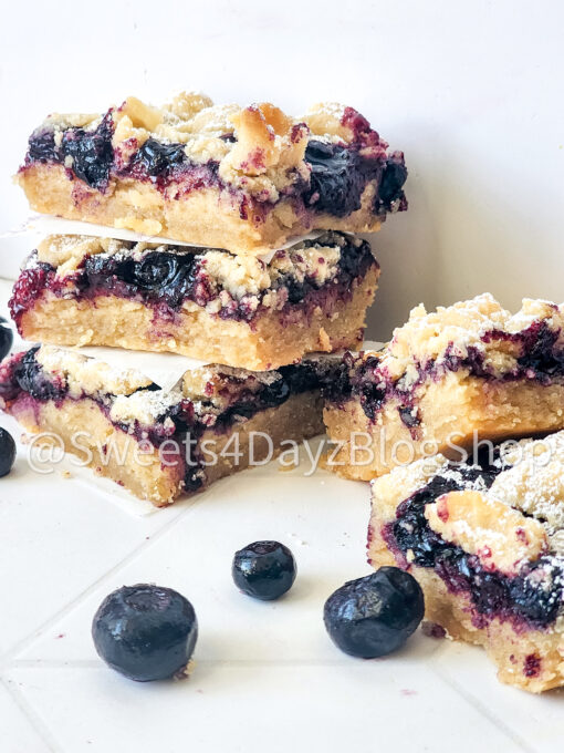 Vegan Lemon Blueberry Bars on Rhombus