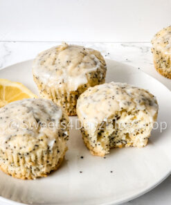 Lemon Poppyseed Muffins on Marble