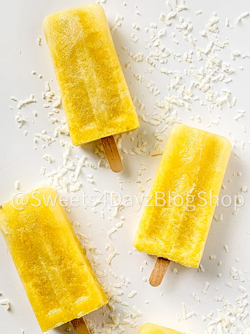 Pineapple Coconut Popsicles on White - Image 2