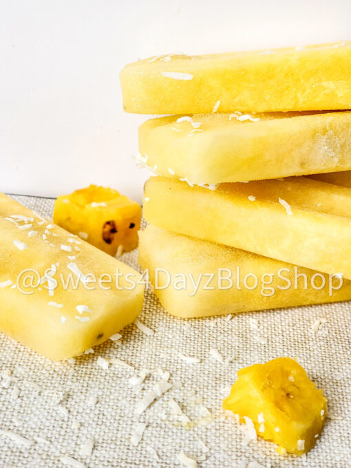 Pineapple Coconut Popsicles on Linen - Image 2