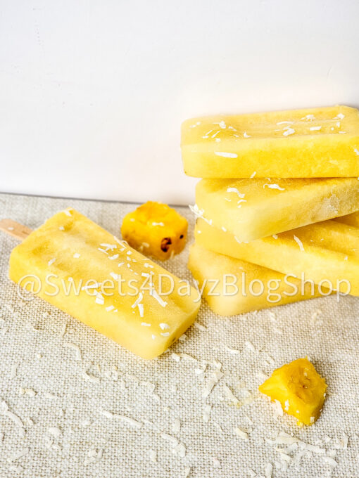 Pineapple Coconut Popsicles on Linen - Image 3