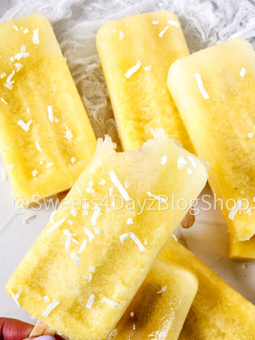 Pineapple Coconut Popsicles on Rhombus