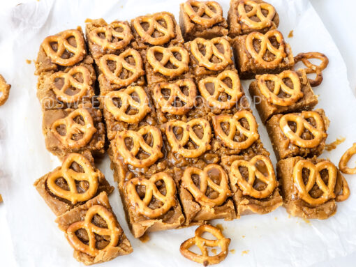 Peanut Butter Pretzel Fudge on White - Image 3