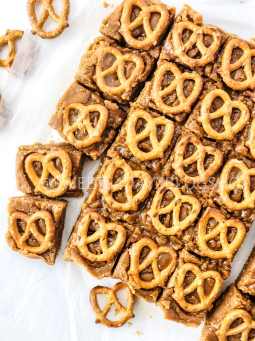 Peanut Butter Pretzel Fudge on White - Image 4