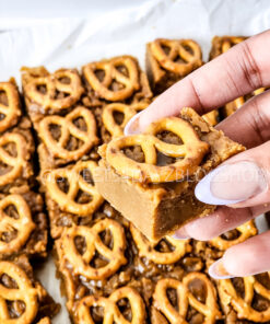 Peanut Butter Pretzel Fudge on White