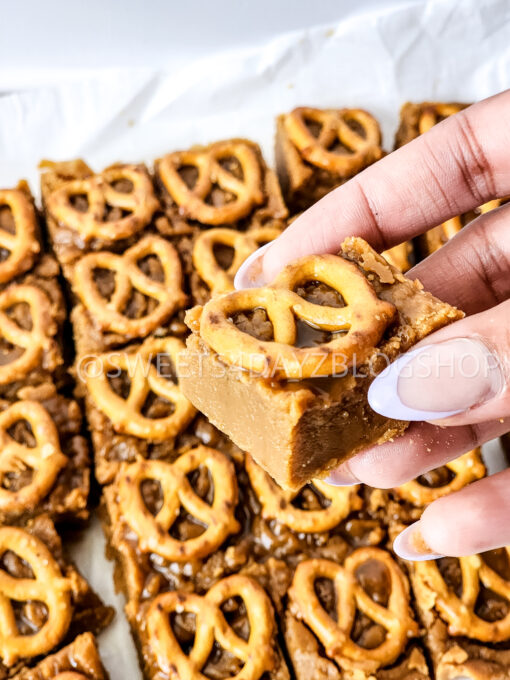 Peanut Butter Pretzel Fudge on White
