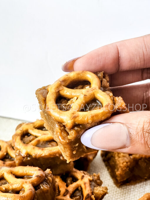 Peanut Butter Pretzel Fudge on Linen - Image 4