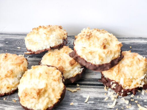 Keto Coconut Macarons on Grey Wood - Image 5