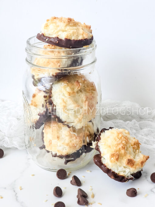 Keto Coconut Macarons on Marble - Image 2