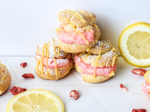 Lemon Strawberry Cream Puffs on Rhombus - Image 2