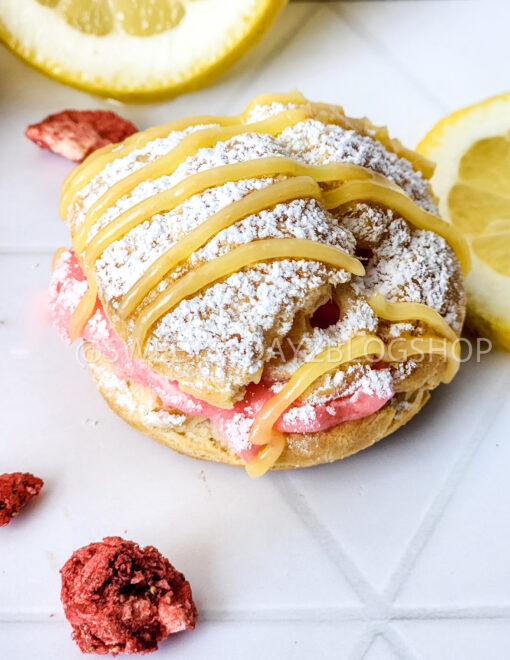 Lemon Strawberry Cream Puffs on Rhombus - Image 4