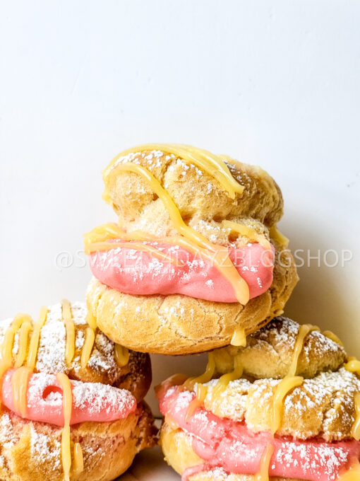 Lemon Strawberry Cream Puffs on Rhombus - Image 5