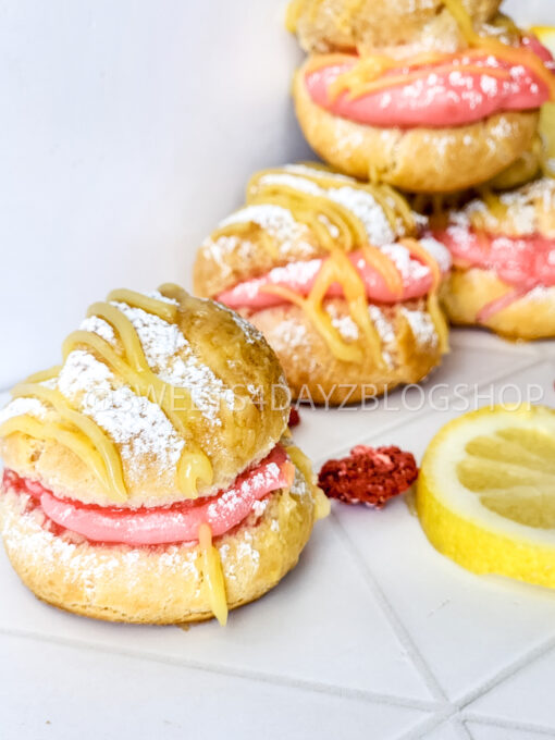 Lemon Strawberry Cream Puffs on Rhombus - Image 6