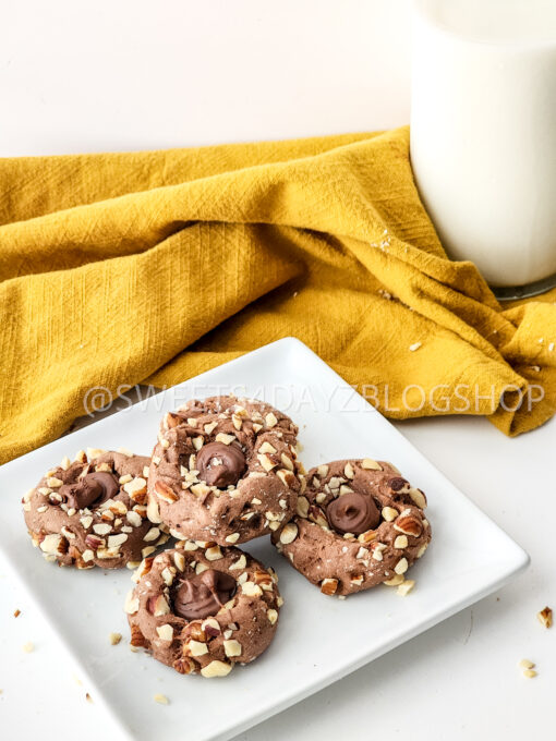 Simple Thumbprint Nutella Cookies on White - Image 2