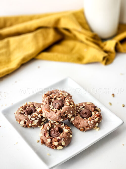Simple Thumbprint Nutella Cookies on White - Image 3