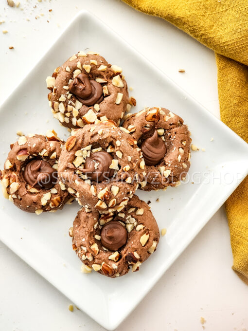 Simple Thumbprint Nutella Cookies on White - Image 4