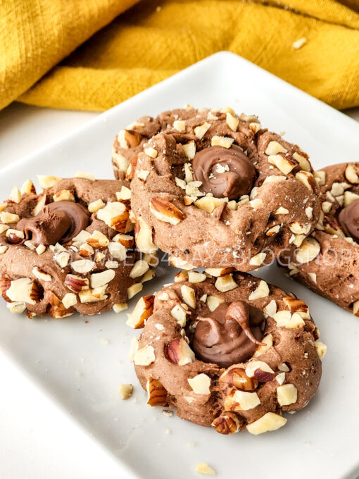 Simple Thumbprint Nutella Cookies on White - Image 5