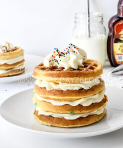 Mini Funfetti Waffle Cake on White