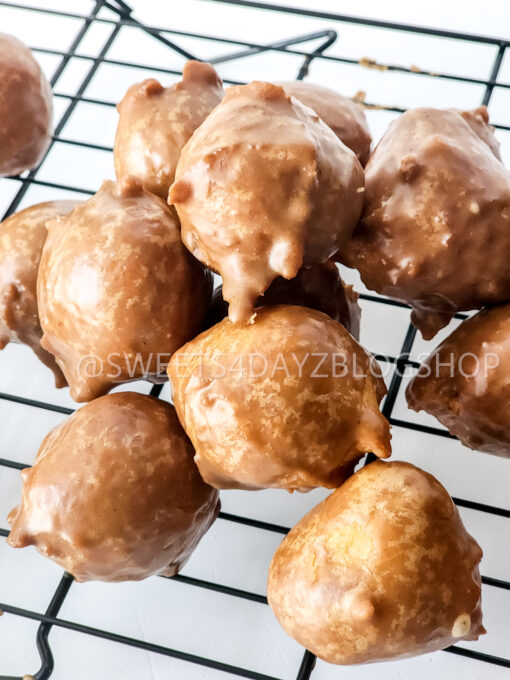 Coffee Glazed Donut Holes on White - Image 2