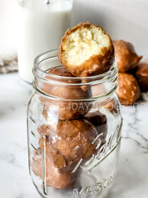 Coffee Glazed Donut Holes on Marble - Image 2
