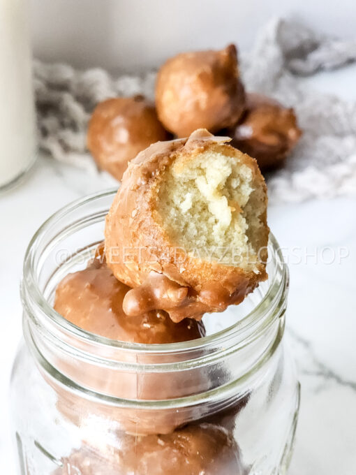 Coffee Glazed Donut Holes on Marble - Image 5