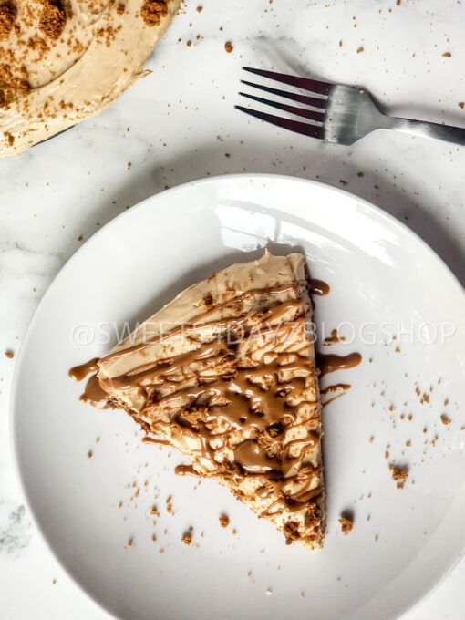 Biscoff Cookie Whipped Pie on Marble - Image 2