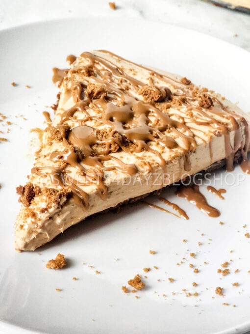 Biscoff Cookie Whipped Pie on Marble - Image 3
