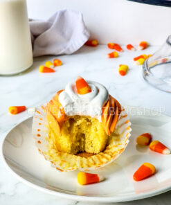 Candy Corn Cupcakes on Marble