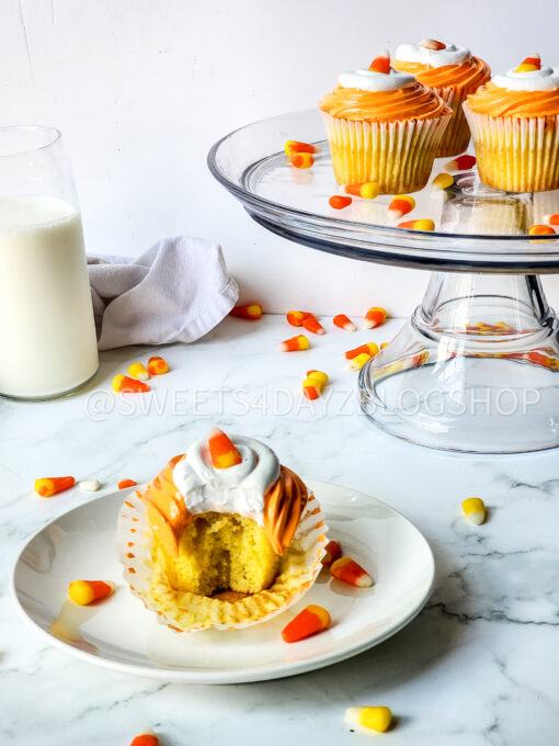 Candy Corn Cupcakes on Marble - Image 2