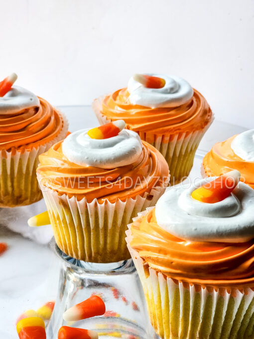 Candy Corn Cupcakes on Marble - Image 4