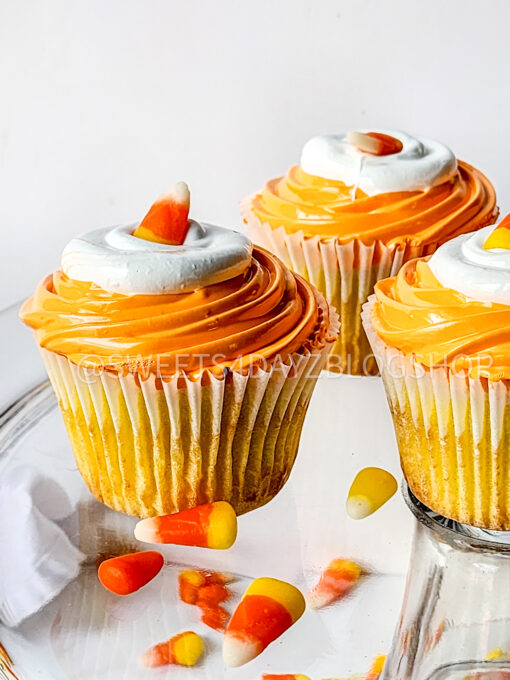 Candy Corn Cupcakes on Marble - Image 6
