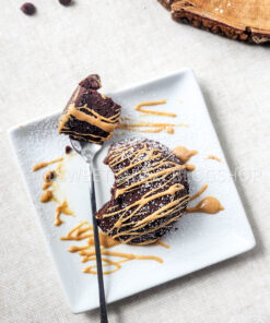 Mini Chocolate Peanut Butter Cakes on Linen
